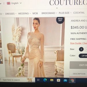 Andrea and Leo Pearl embellished illusion sleeve high low dress size 12 nude